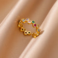Snowgold White Star Ring