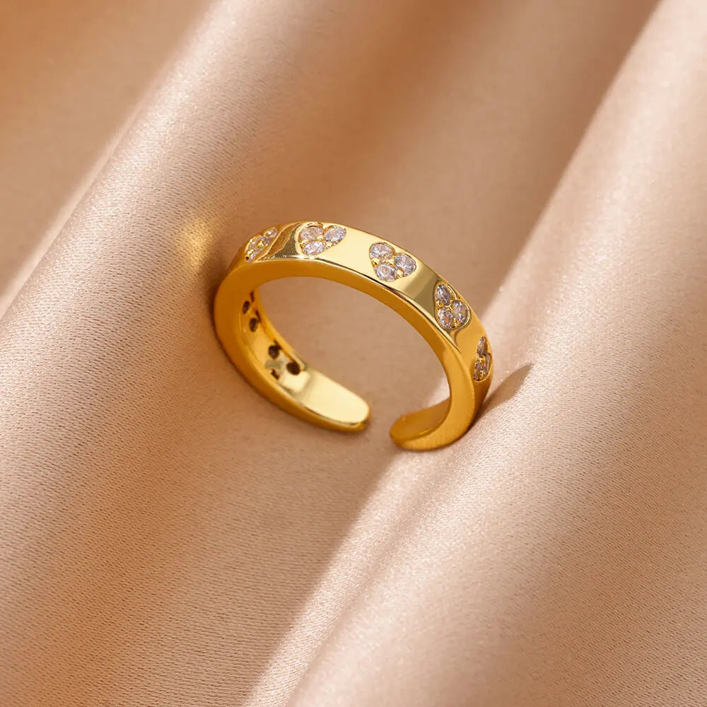 Snowgold White Star Ring