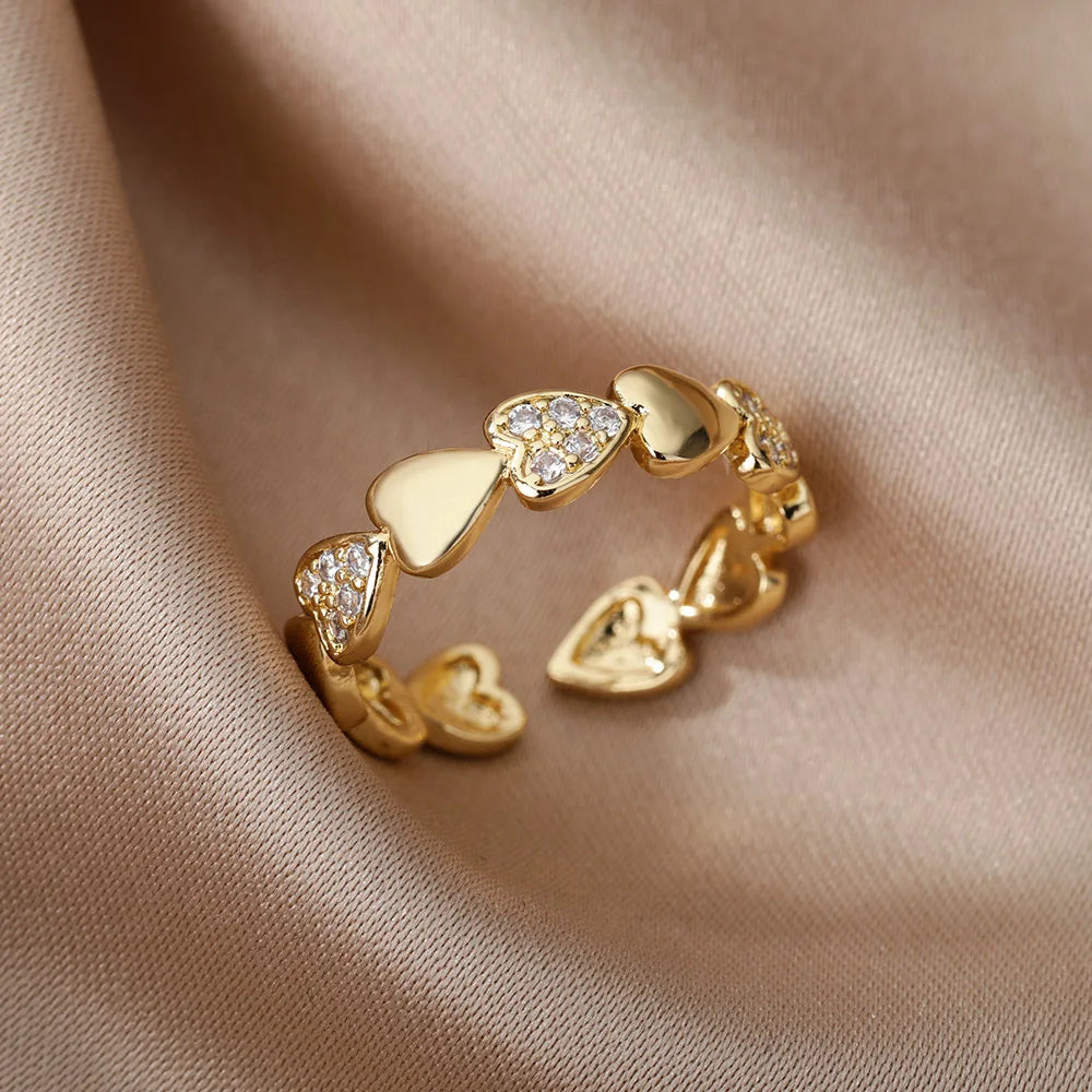 Snowgold White Star Ring